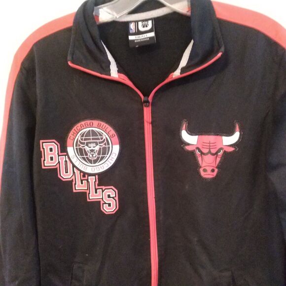 VINTAGE Chicago Bulls Men’s Small Full Zip track Jacket Black Long Sleeve Y2K - Picture 5 of 12